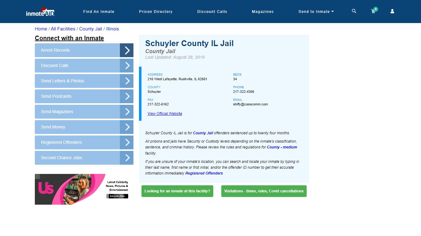Schuyler County IL Jail - Inmate Locator - Rushville, IL